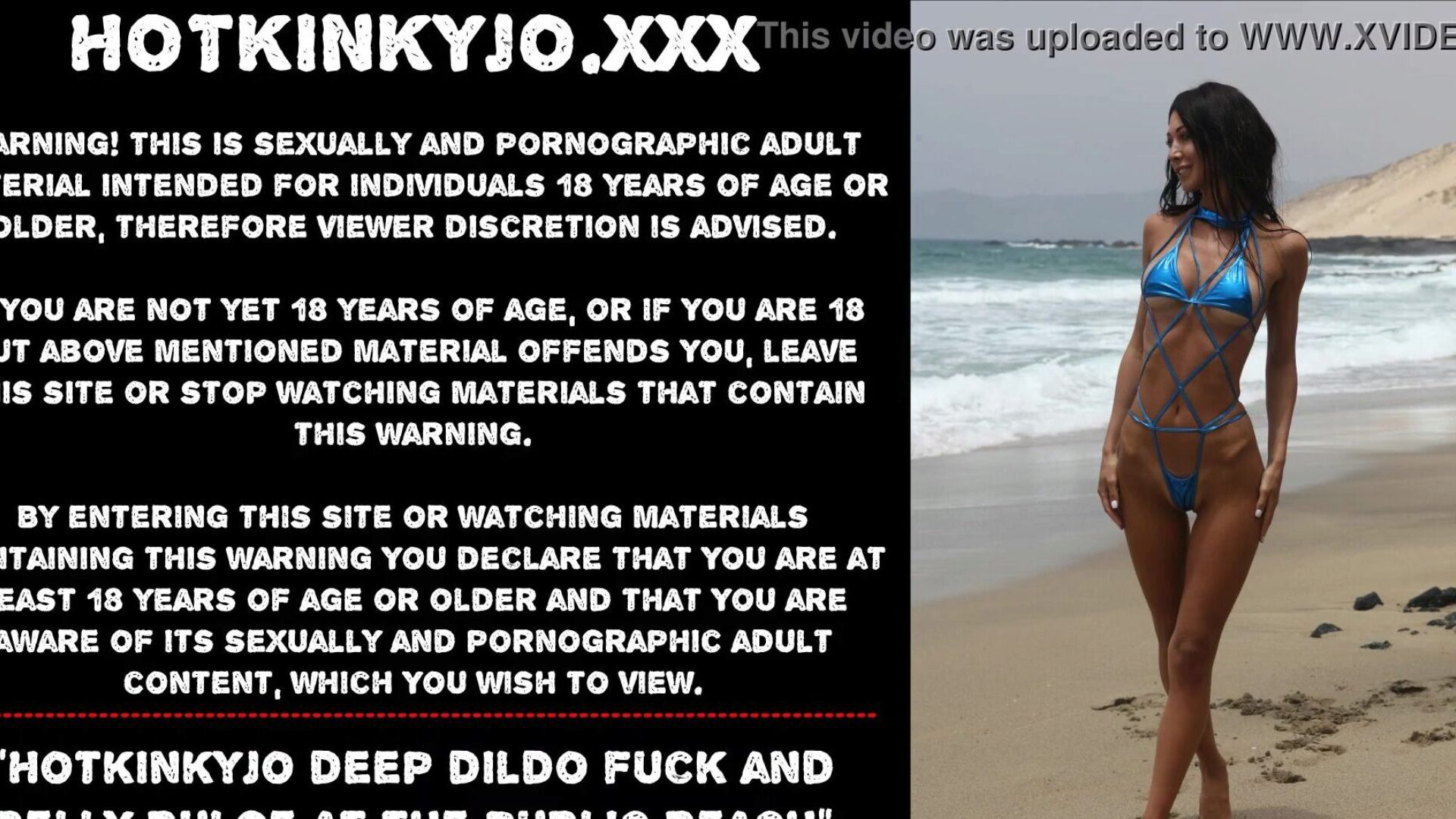 hotkinkyjo vibrateur profond à plomb et abdomen gonflant à la plage publique